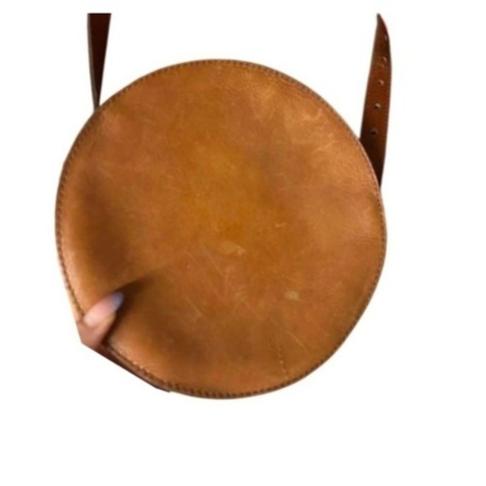 Madewell Simple Circle Crossbody Bag English Saddle Brown Leather Round Purse